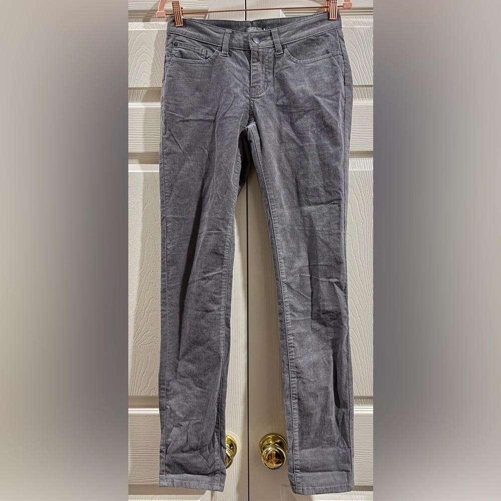 Prana Women's Skinny Leg Gray Corduroy Pants, Size 4 NWT